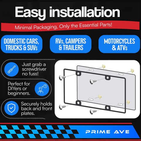 Diagram showing stainless steel license plate screws with nylon inserts set of 4 rustproof fasteners for securing plates frames and covers