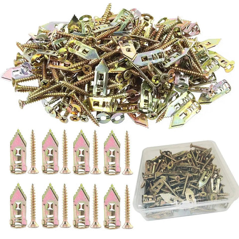 Self Drilling Drywall Anchors And Screws Kit 400 Pcs Zinc Plated Steel For Hollow Walls Rust Resistant Easy No Sweat Install