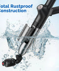 Heavy Duty High Pressure Toilet Plunger Wipes Out Bathroom Blockages Straight Up Effortlessly with water splashes, rustproof stainless steel.