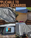 Beefy All Weather Heavy Duty Waterproof Tarp 16 Mil Thick, 10x12 Feet, Reversible Poly Tarp With Grommets covering various uses