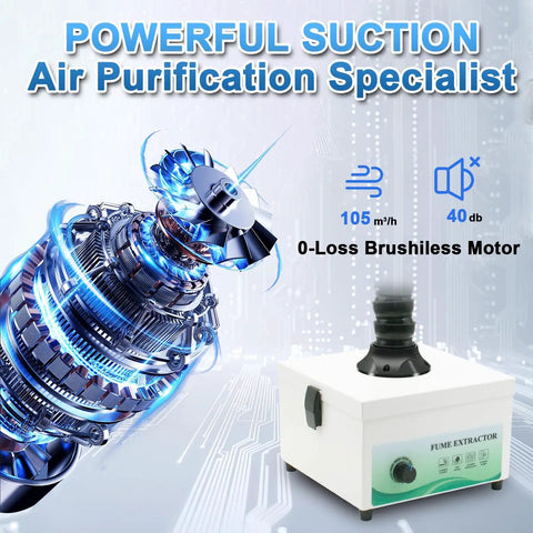 Top Tier Solder Fume Extractor With 105 Cubic Meter Per Hour Suction Kickass Dual Stage Hepa Carbon Filter Adjustable Exhaust Hose