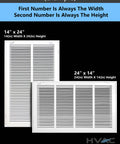 Sturdy 24 By 24 Inch Steel Return Air Grille With 1 Inch Filter Slot Easy Removable Face With Plastic Tabs White Flat Stamped Front