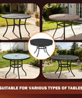 Outdoor Round Table Cover For 40 To 42 Inch Diameter Tables, Waterproof And UV Resistant Patio Shield displayed on outdoor tables.