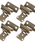 4 Pack Self Closing Cabinet Hinges With Brushed Metal Finish Soft Close Overlay For Frameless Kitchen Cabinets