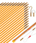 22 Foot Fiberglass Wire Fishing Kit Pro Grade With Fish Tape And Wire Puller For Through Wall Installations Attics Crawl Spaces And Ceilings Includes Attachments For Cable HDMI Network Wires And Other Home Wiring Projects, orange rods with hooks