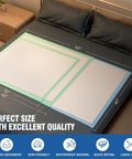 Extra Large Disposable Bed Pads 40x60 Big Oversized Underpads With Rock Solid Absorbent Core Zero Mess Leak Proof Pee Pads For Incontinence Adults Elderly And Pets 30 Pack Game Changer on bed showing measurements.