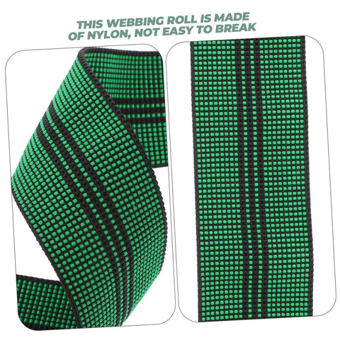 Heavy Duty Nylon Elastic Webbing Straps For Furniture Chart And Sofa Repair Dead Easy Diy Upholstery Fix green webbing roll with black stripes