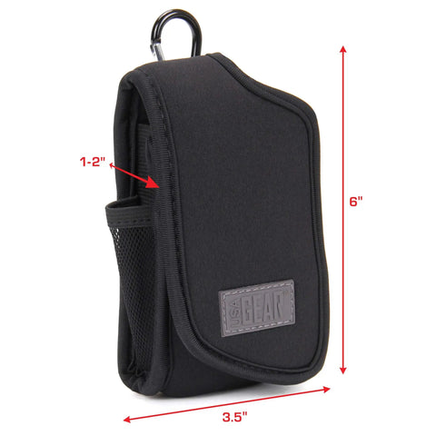 Vape Pen Travel Case Belt Bag With Belt Loop And Carabiner Clip, Elastic Neoprene Carry Case for Mod Tanks and Box Mods, 6" tall