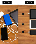 Before and after using Stick On Cable Clips Pack For Office And Home Adhesive Wire Organizer Cord Holder Self Adhesive Hooks