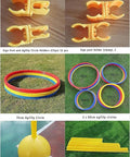 Drone Racing Obstacle Course Kit components including clamps, agility circles in various sizes, and poles for indoor or outdoor setups.