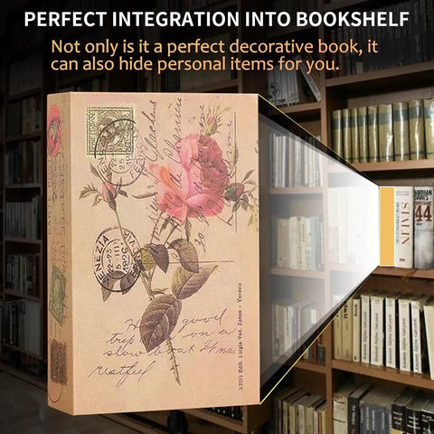 Hidden Book Safe With Combination Lock Vintage Faux Book Safe for Decoration and Secret Storage on bookshelf