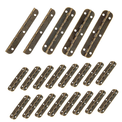 Tank Tough Heavy Duty Piano Hinges For Cabinets And Toolboxes 150 By 10 Mm Antique Brass Continuous Butt Hinges set of 20 pieces
