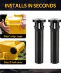 Two Pack CNC Solid Nylon Trash Can Lid Hinge Pins Not 3D Printed For Rehrig Sierra And Huskylite 95-Gallon Wheelie Bins Black Finish