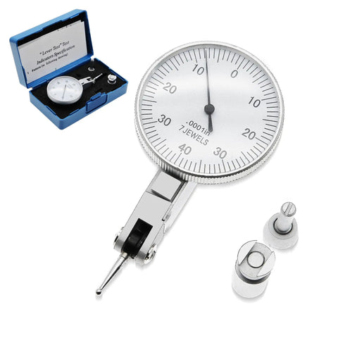 Big Face Dial Indicator 0.0001 Inch Resolution With Brass Body And 7 Jewels Bearings For Machinists And Engineers Pro Grade Imperial 1.5 Inch Dial Gauge For Precision Inspection And Measurement