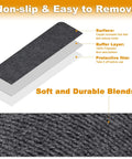 Non Slip Stair Treads Carpet 8x30 Inches Pack Of 15 Peel And Stick Self Adhesive Step Mats For Wooden Stairs Indoor Safety Runner For Elders Kids And Pets Dark Grey Everyday Use showing layers of material.