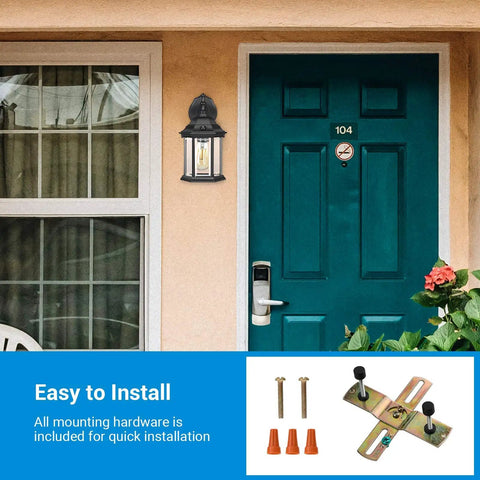 Dusk To Dawn Outdoor Wall Lantern 2 Pack Matte Black Weatherproof Exterior Light Fixture Sconce For Porch Garage Doorway Backyard With Photocell Sensor Auto On At Dusk Off At Dawn installed by door