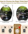 Round Resin Toilet Seat for Hiking Trail Restrooms showing size measurements and compatibility for proper fit.