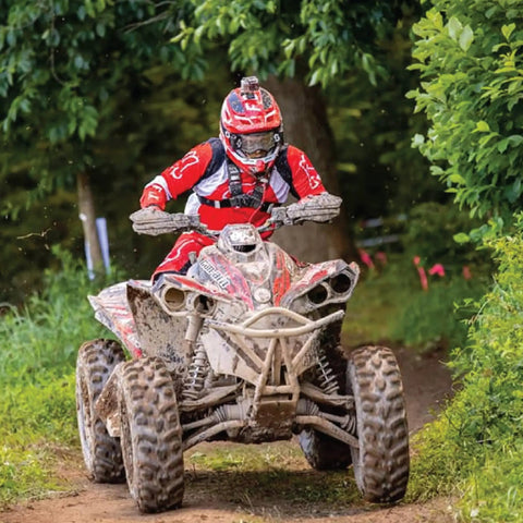 Rider on ATV using Bearclaw EX 22x8x10 Front ATV UTV SxS Tires 6 Ply Aggressive All Terrain Tread With Rim Saver Technology