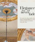 Antique Cherubs Sky Gold Trim Round Ceiling Medallion, 36 Inch Diameter Polystyrene Chandelier Plate Molding