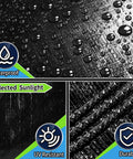 Close-up of Ultra Tough Waterproof Tarp 6x8 Feet 12 Mil Thick showing water droplets and texture, highlighting durability and UV resistance.