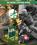 Heavy Duty Garden Kneeler And Seat With Anti Tip Design Foldable Garden Bench Wide Soft Kneeling Pad Sturdy Handles The Go To Gift For Women Men Mom Seniors Green, elderly woman using green garden kneeler on lawn