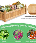 Wooden Raised Garden Bed Planter Box For Yard And Greenhouse Outdoor Use, Rectangular Planter For Vegetables, Flowers, Herbs