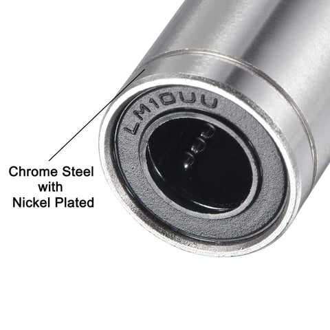 Tough As Nails Lm10uu Linear Ball Bearings With 10mm Bore 19mm Od 29mm Length Nickel Plated Chromium Steel showing inner detail.