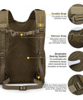 Back view of 25L Tactical Backpack With MOLLE System Rugged Daypack For Hiking Camping Travel And Motorcycle Adventures showcasing straps.