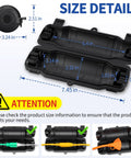 Size details of Outdoor Extension Cord Safety Cover With Waterproof Seal IP54 Weatherproof Electrical Box, two latches visible.