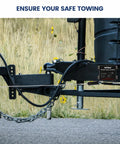 Built Tough Rock Solid Breakaway Brake Kit For RV And Travel Trailer Towing Includes 12V 5Ah Battery Charger shown mounted on trailer frame.