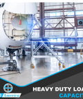 Built Like A Tank Heavy Duty Swivel Caster 6 X 2 Inch With Aluminum Core And Grippy Polyurethane Tread Moves 1200 Lbs Per Wheel in aircraft hangar.