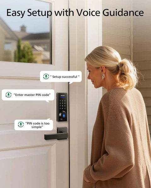 Ditch The Keys Fast Fingerprint Keyless Entry Door Lock With Glare Resistant Touchscreen Keypad Instant Auto Lock Extended Battery And One Time Visitor Code In Matte Black