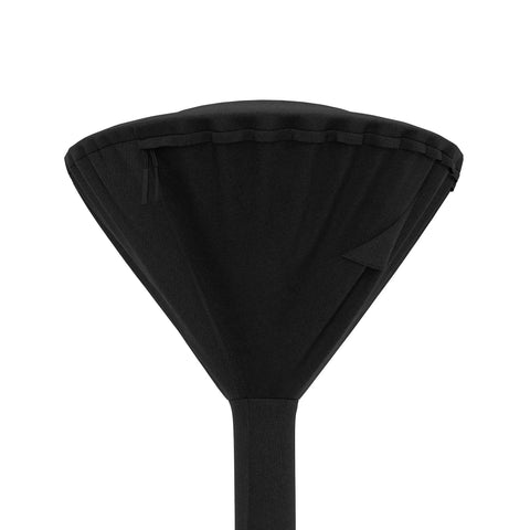 All Weather Round Stand Up Patio Heater Cover For Tall Heaters Up To 95 Inches With 34 Inch Dome And 17 Inch Base Wind Snow And Water Resistant Black Heavy Duty showing top dome and neck