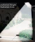 Crazy Bright 300W Solar Street Light 24000 Lumens Daylight 6500K LED Outdoor Flood Light illuminating a garden path