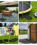 Heavy Duty Umbrella Base Weights Set Of 4 Fillable Water Bags used in patio, yard, and garden settings for umbrella stability