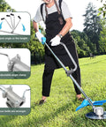 Man using Two Pack Ergonomic Trimmer Handle Set With Bracket Clamp For Aluminum Lawn Trimmers, Stand Up Straight Design