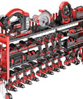 49.8 Inch Wall Mount Power Tool Organizer With Four Shelves And 18 Cordless Drill Holders for Garage