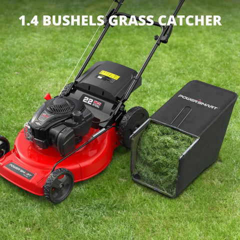 Gas Lawn Mower 22 Inch Self Propelled With Three In One Mulching System ReadyStart Briggs And Stratton 150cc Engine Rear Wheel Drive Durable Steel Deck Six Cutting Heights For Easy Yard Care, 1.4-bushel bag