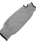 Built Like A Tank Cut Resistant Arm Sleeve Featuring Tough Hppe Knit and Stretch Fit Design for Mechanics Yard Workers. Gray fabric with black trim.