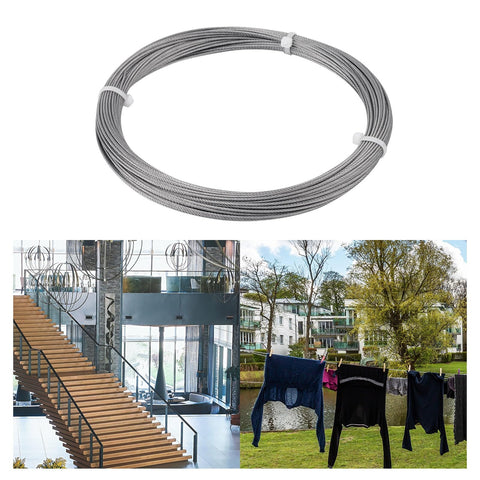 One Sixteenth Inch Stainless Steel Wire Cable 100 Feet Marine Grade Aircraft Cable Wire Rope 7x7 Strand Core With Aluminum Sleeves And Thimbles