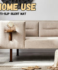 Heavy Duty Closed Cell Foam Roll with Slick Adhesive Tape for Tight Marine Weathersealing and Ultra Thick Draft Blocking Insulation Black 78 by 24 by Half Inch Badass Protection placed under sofa leg.