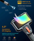 Articulating Borescope Camera With Light For Tight Spaces, 2-Way 210 Degree Flex Probe, Ultra Slim 6.2mm Wand, Hand Controls, Includes 32GB Card, Perfect For Engine, Plumbing, And Machinery Inspections, 4.3-inch IPS display