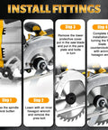 Installation steps for 6 Inch Cordless Circular Saw Built For The Daily Grind With Brushless Motor Pure Copper Winding 6500 Rpm.