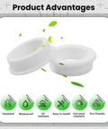5 Pack White Silicone Top Hat Grommets For Automotive Firewall And Wiring Protection displayed with product advantages.