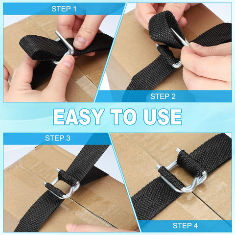 Step-by-step guide using 25 Pack Galvanized Steel Cord Strapping Buckles 32mm Wide For Packaging And Shipping, Heavy Duty Wire Buckles