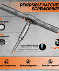 Reversible ratchet screwdriver with 58 teeth gear from Forty Two In One Magnetic Screwdriver Set With Ratchet Handle And All Purpose Bits.