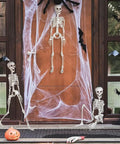 3 Foot Full Body Halloween Skeleton Decoration For Party And Haunted House, Totally Creepy Plastic Skeleton Prop on porch