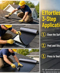 Person applying Real Deal Self Adhesive EPDM Rubber Roofing Membrane For Flat Roofs 53 Mil Thick 39 In Wide By 16 Ft Long.