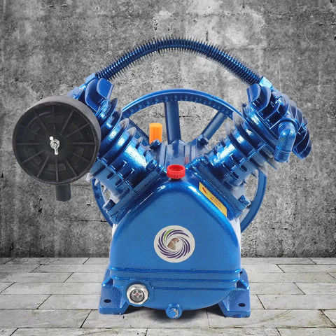 Super Heavy Duty 3HP Cast Iron Air Compressor Pump Head V-Style Two Stage Piston Replacement Unit Low Noise Design Rated For 181.3 PSI Ideal For Home Decorating Projects And Auto Repair Shop Gear Up With This Rock Solid Workhorse That Handles Tough Jobs