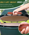 X Large Green Egg Hinge And Band Replacement Kit shown with easy grip handle and carbon steel hinges for Big Egg Grill